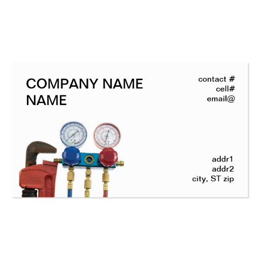 AC tools and pipe wrench Business Card (front side)