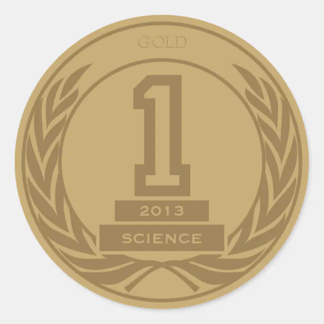 Academic Gold Medal Classic Round Sticker Zazzle