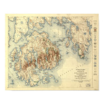 Acadia National Park 1931 Topographic Map posters by terraprints_classic Acadia National Park 1931 Topographic Map posters