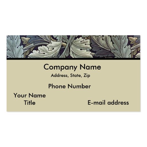 Acanthus Leaves Business Card Template (front side)