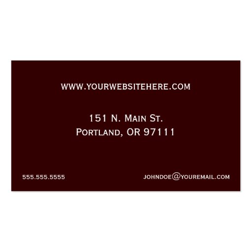Accented Golden Marble Business Card (back side)