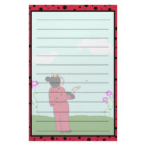 Accented Ladybug Princess Lets Go Stationery