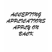 ACCEPTING APPLICATIONS APPLY ON BACK - Customized t-shirts