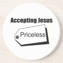 Accepting Jesus is priceless Christian coasters