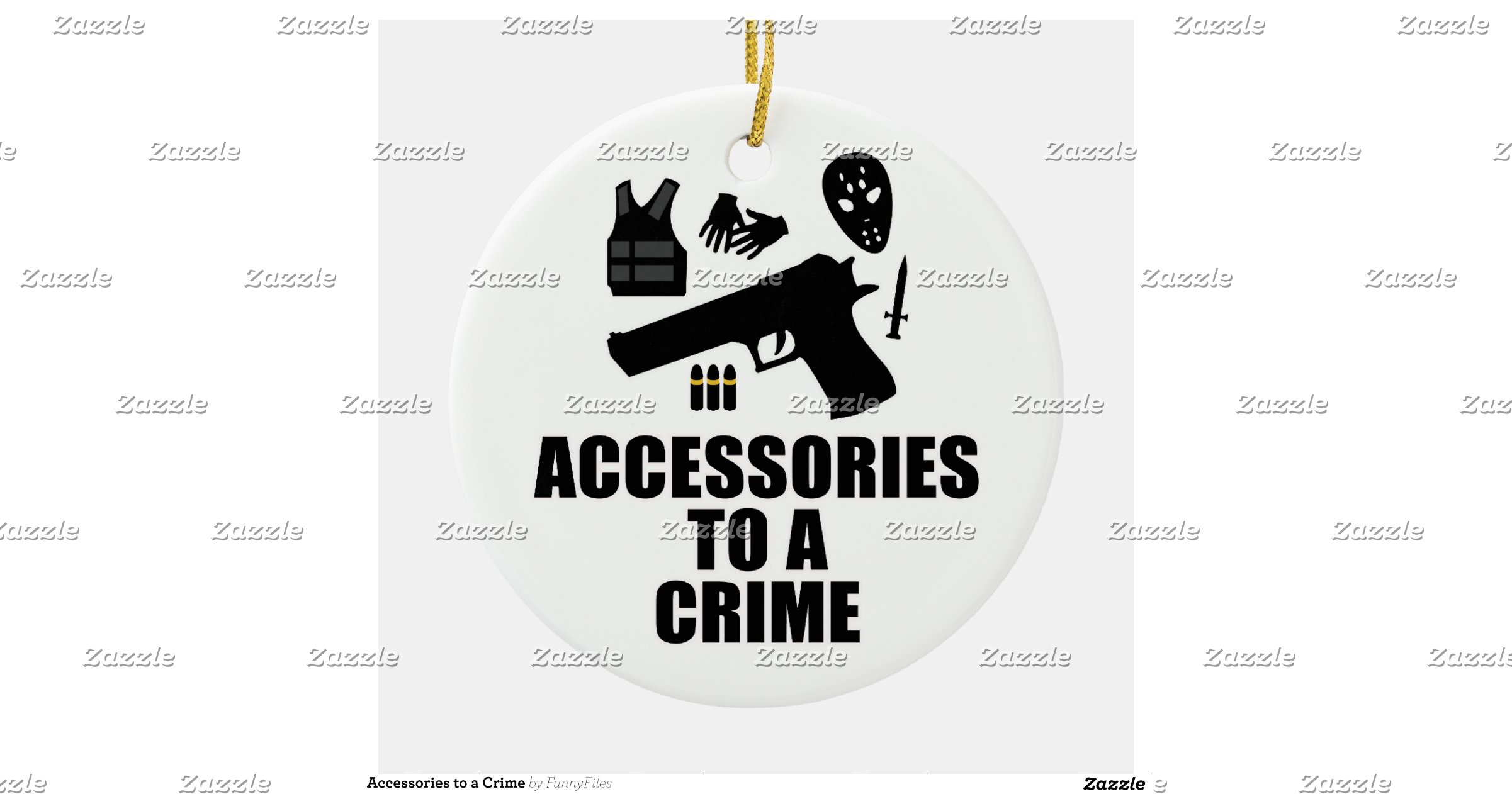 Accessories to a Crime DoubleSided Ceramic Round Christmas Ornament