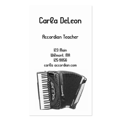 Accordian Business Card (front side)