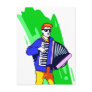 Accordian Player Blue Suit Graphic Post Card