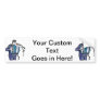 Accordian player, dark blue, singing graphic desig bumper sticker