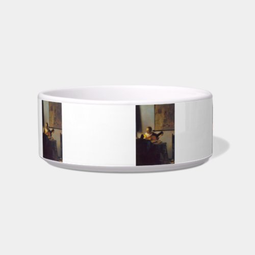 According to the player by Johannes Vermeer Cat Water Bowl