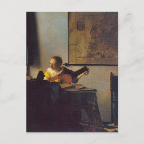 According to the player by Johannes Vermeer Post Card