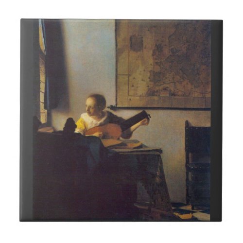 According to the player by Johannes Vermeer Tile