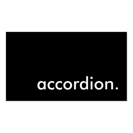 accordion. business card template (front side)