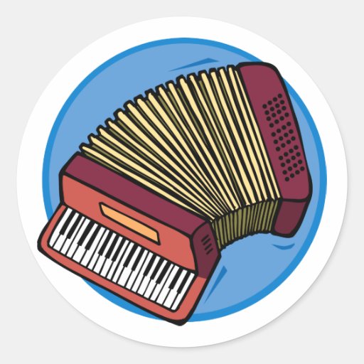 accordion classic round sticker Zazzle
