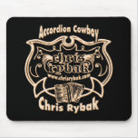 Accordion Cowboy Logo  - Light Cream for Black Mousepad