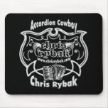 Accordion Cowboy Logo -  White Mouse Pad