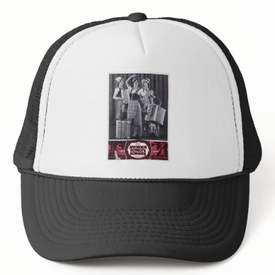 Accordion Girls Vintage Ad Trucker Hats by Instrumentals