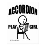 Accordion Play Girl Postcard