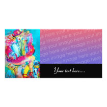 ACCORDION PLAYER IN THE NIGHT PERSONALIZED PHOTO CARD