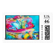 ACCORDION PLAYER IN THE NIGHT STAMP