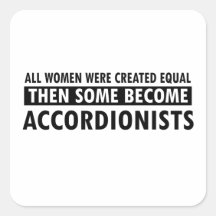 Accordionists music designs square sticker