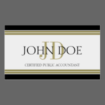 Accountant Black Gold Stripes business cards