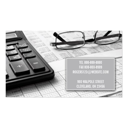 Accountant Business Card (back side)