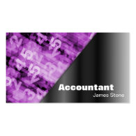 Accountant Business Card Black & Pink Numbers