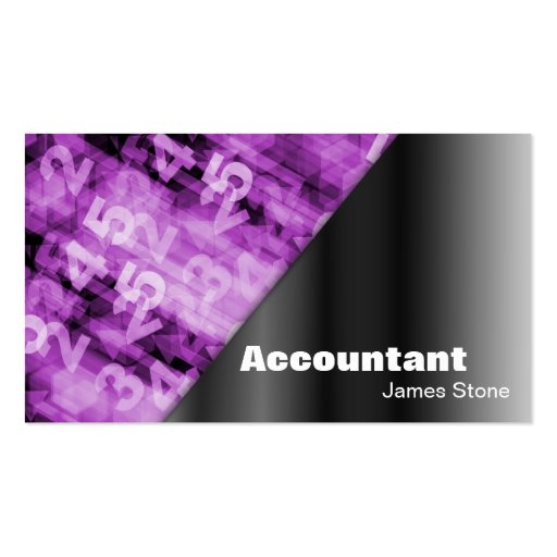 Accountant Business Card Black & Pink Numbers
