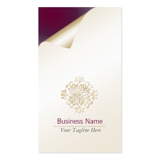 Accountant Business Card Gold Floral Flourish (front side)