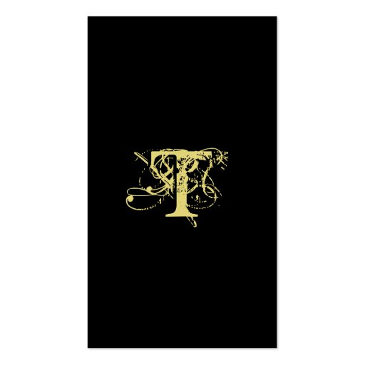 Accountant Business Card Monogram Black Gold (front side)