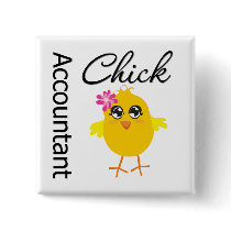 Accountant Chick Pinback Buttons