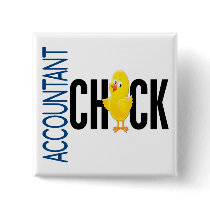 Accountant Chick Pinback Buttons