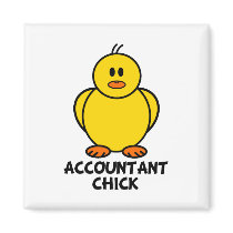 Accountant Chick Refrigerator Magnet