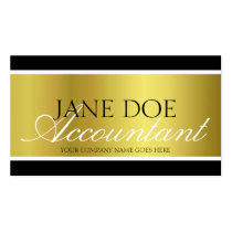 Accountant CPA Gold Metallic Script Business Card Templates