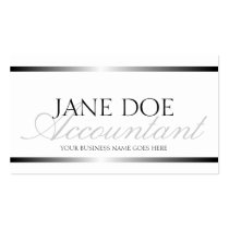 Accountant CPA Silver Metallic Script Business Card