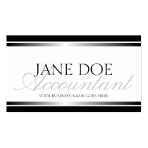 Accountant CPA Silver Metallic Script Business Card Templates