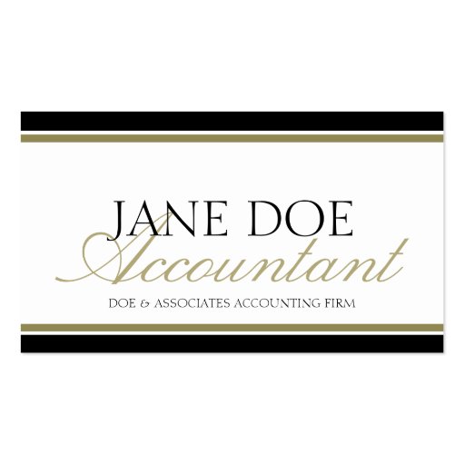 Accountant Gold Script Business Card (front side)