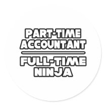 Accountant / Ninja Round Stickers