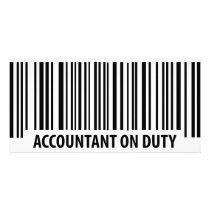 accountant on duty icon customized photo card