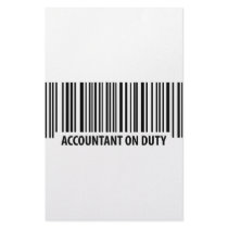 accountant on duty icon stationery design