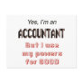Accountant Powers Funny Office Humor Saying Post Card