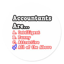 Accountant Quiz...Joke Round Stickers