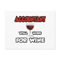 Accountant ... Will Work For Wine Postcards