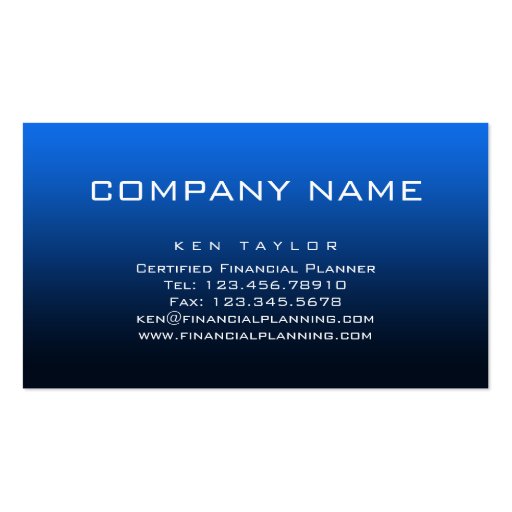 Accounting - Bookkeeping Business Card Blue (back side)