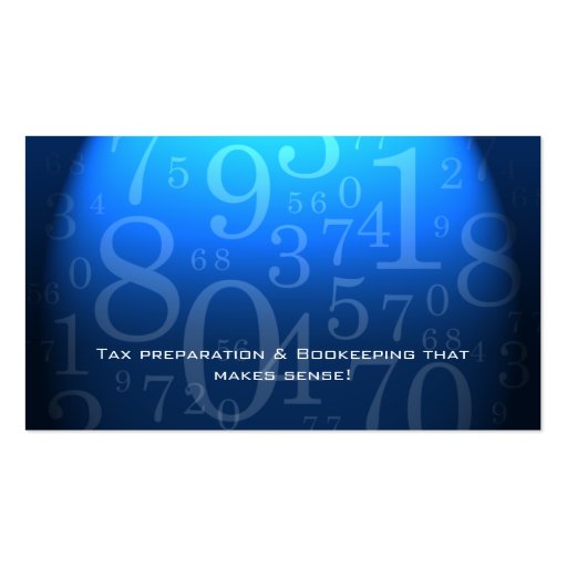 Accounting - Bookkeeping Business Card Blue (front side)