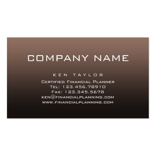 Accounting - Bookkeeping Business Card Brown (back side)