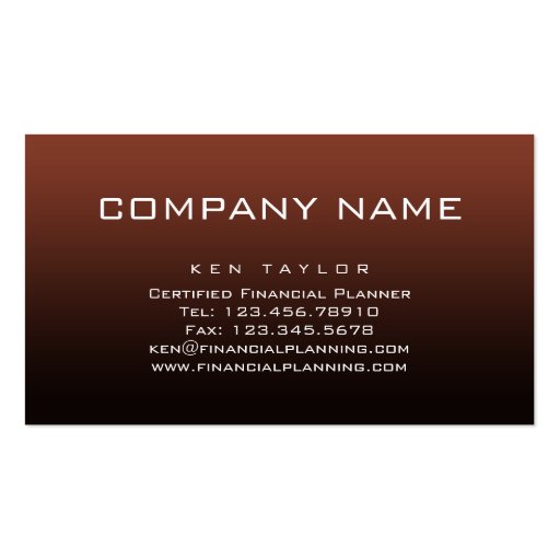 Accounting - Bookkeeping Business Card Copper (back side)