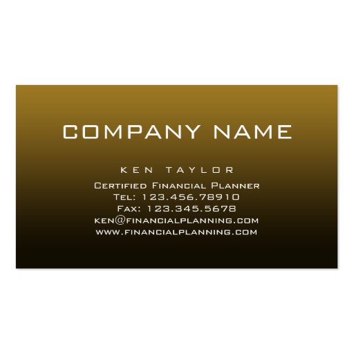 Accounting - Bookkeeping Business Card Gold (back side)
