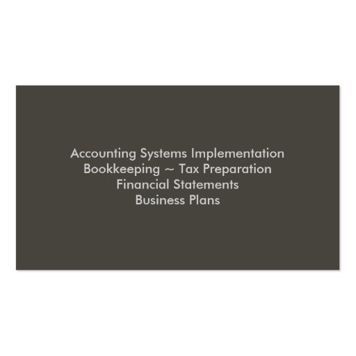 Accounting Business Card (back side)