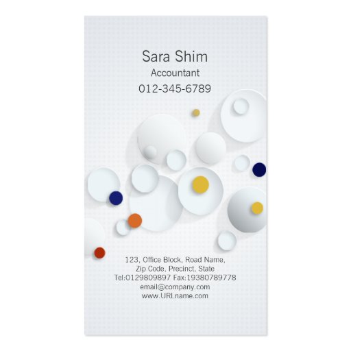 Accounting Business Card 3D Dots Scatter (front side)